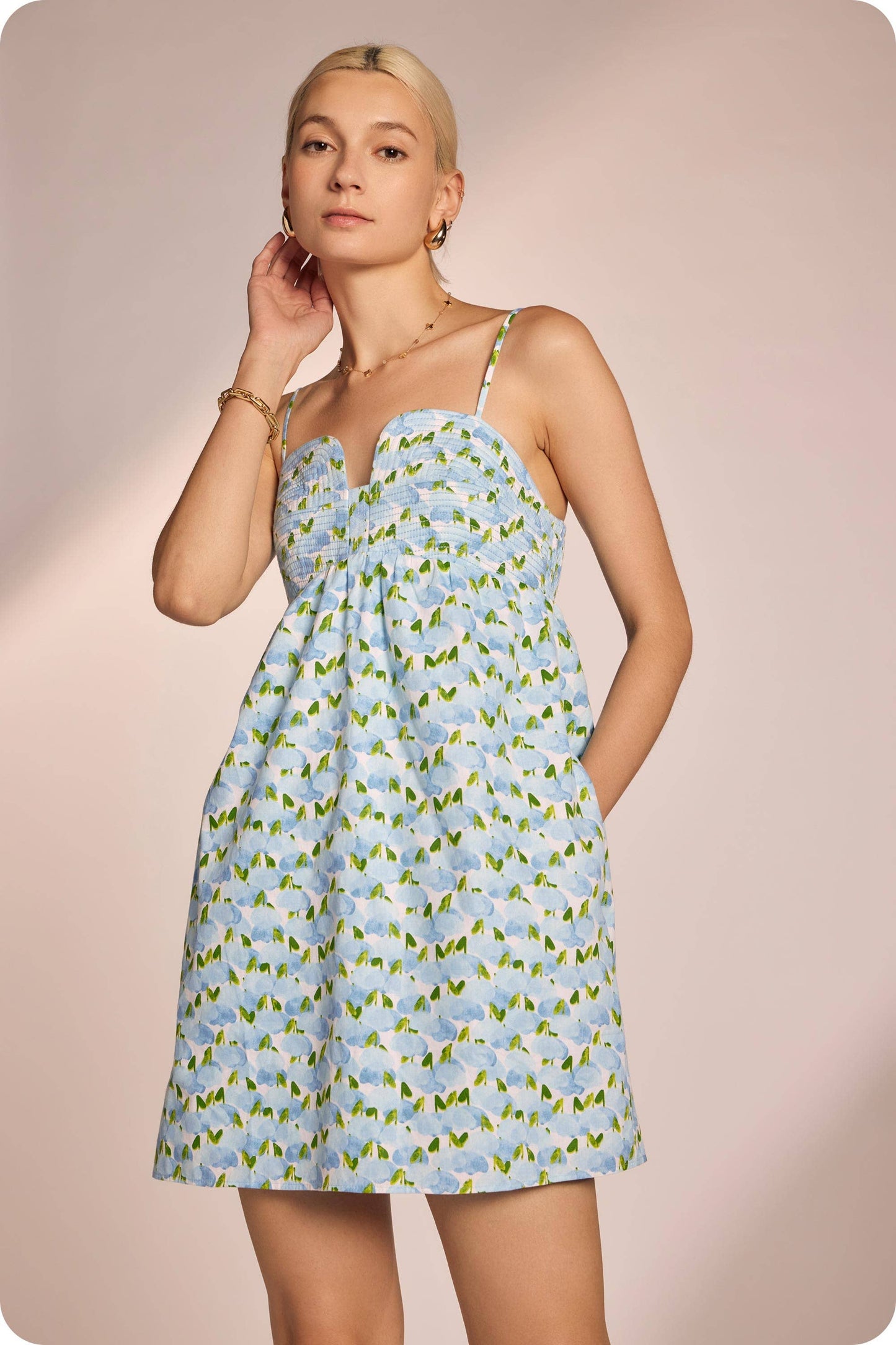 Top Stitch Mini Dress