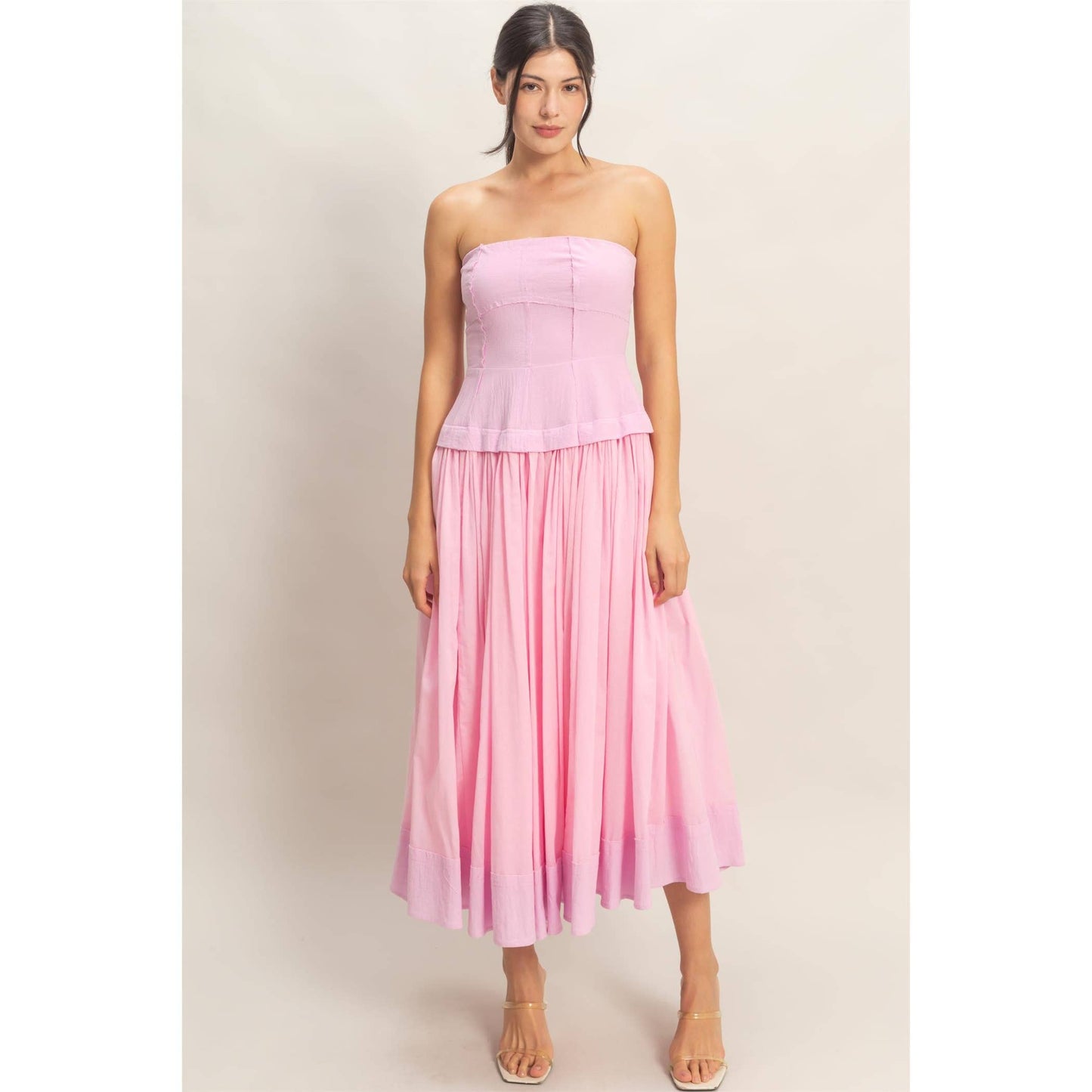 Strapless Tiered Midi Dress- FINAL SALE