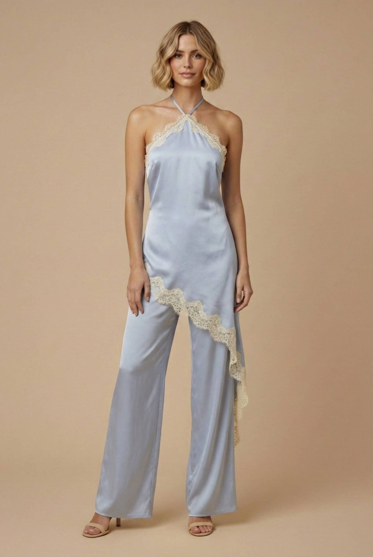 Satin Halter Jumpsuit