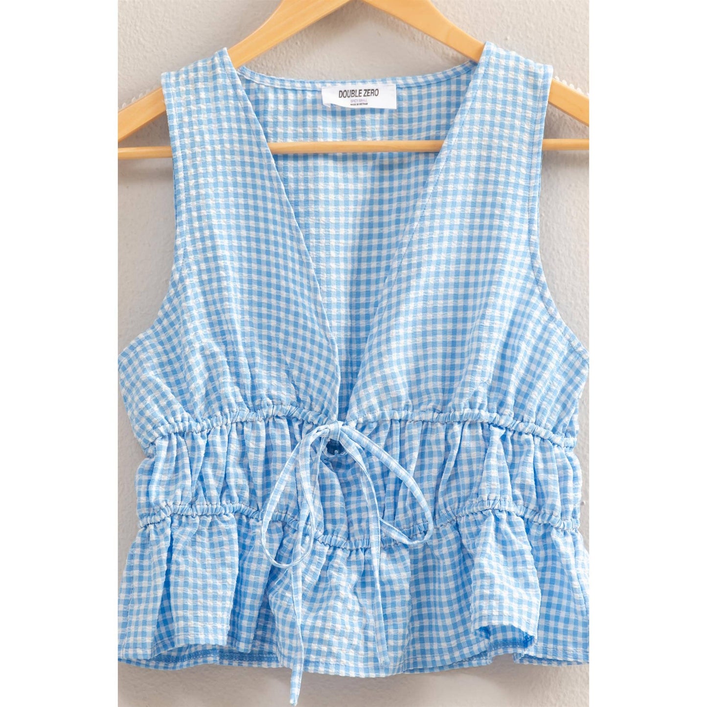 Sleeveless Gingham Top- FINAL SALE