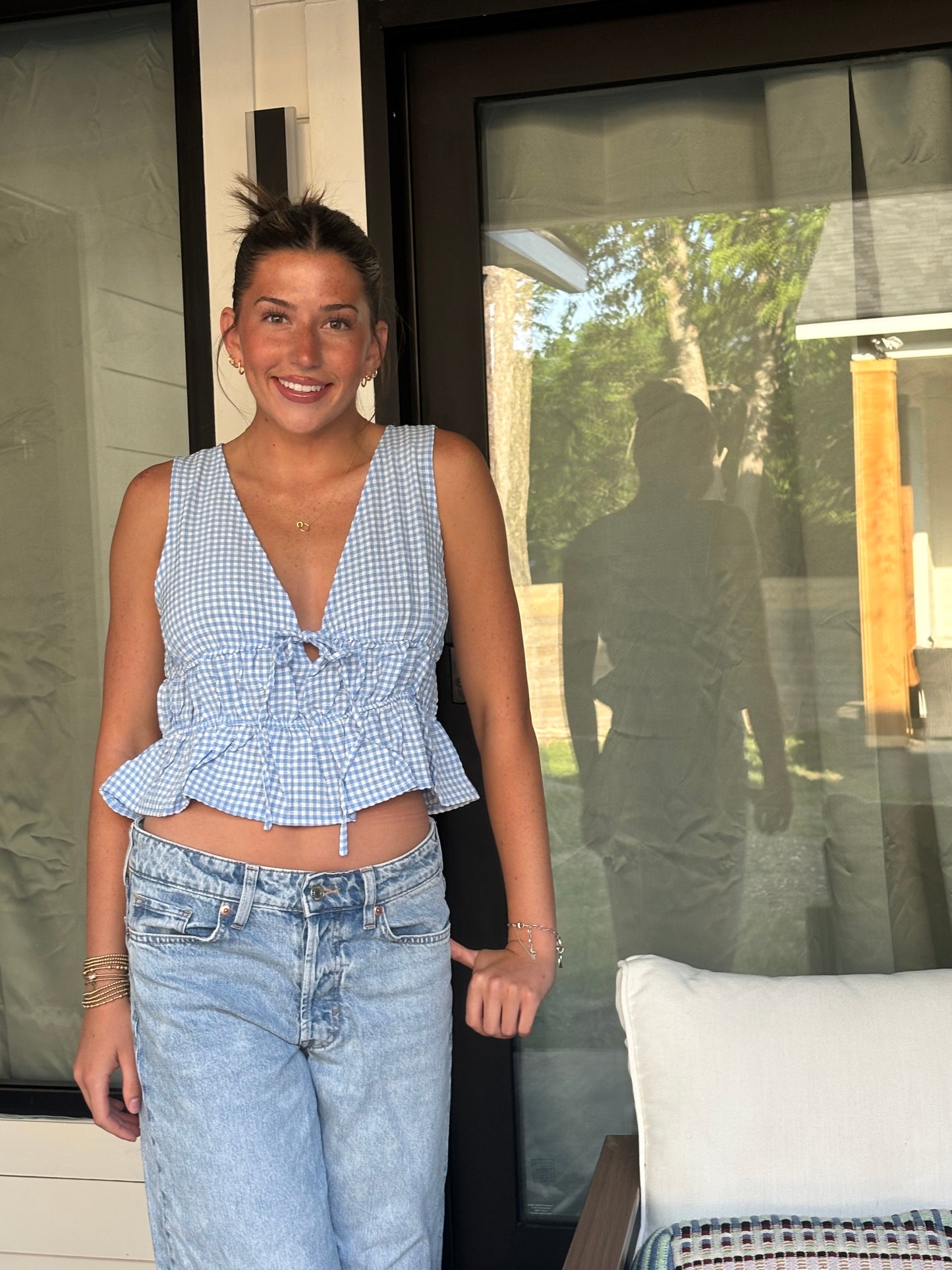 Sleeveless Gingham Top- FINAL SALE