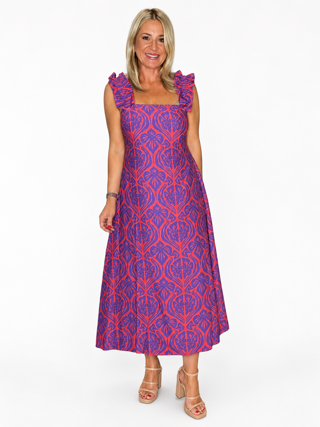 Electric Orchid Midi Dress- FINAL SALE – Adeline and Holden