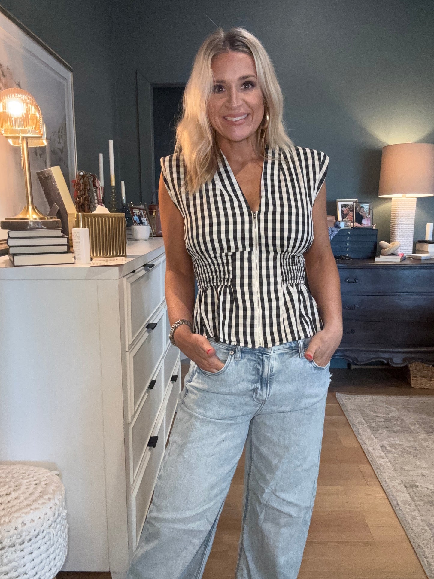 Checkmate Peplum Top