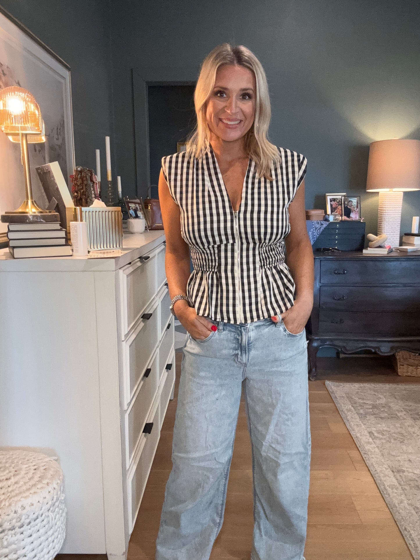 Checkmate Peplum Top