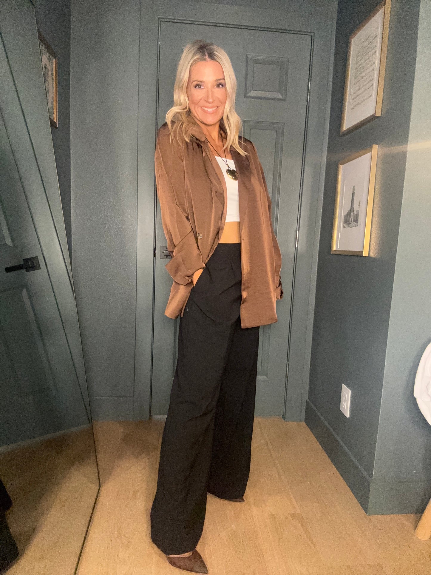 Oversized Satin Blazer