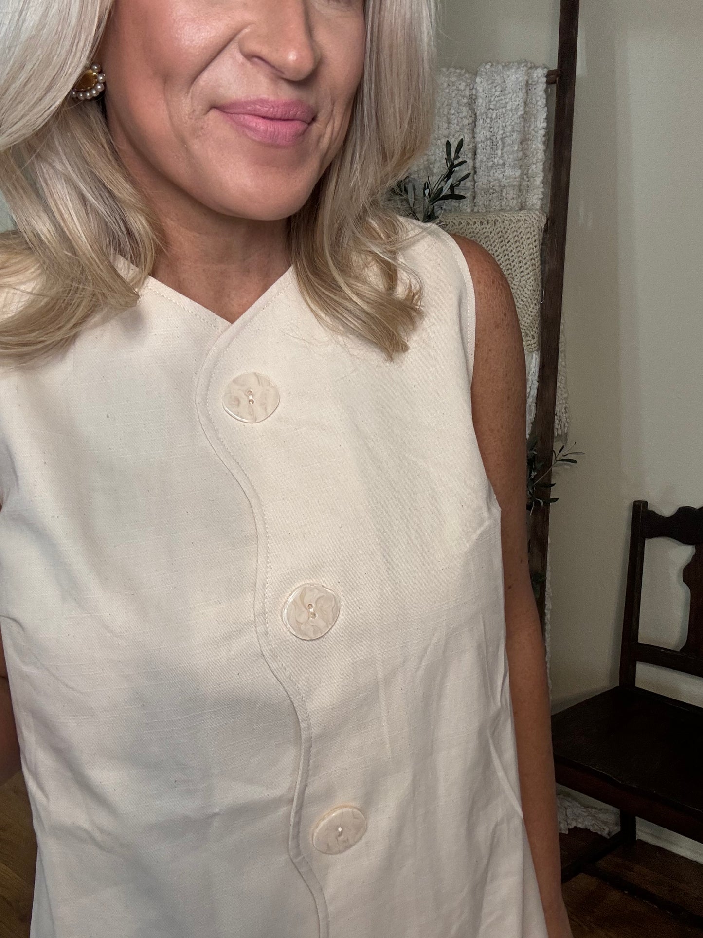 Wavy Trim Dress- FINAL SALE