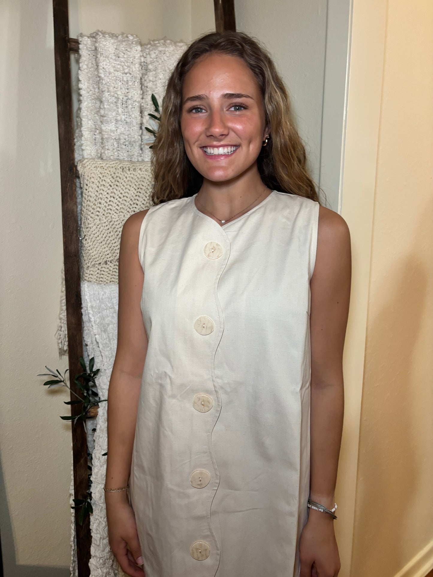 Wavy Trim Dress- FINAL SALE