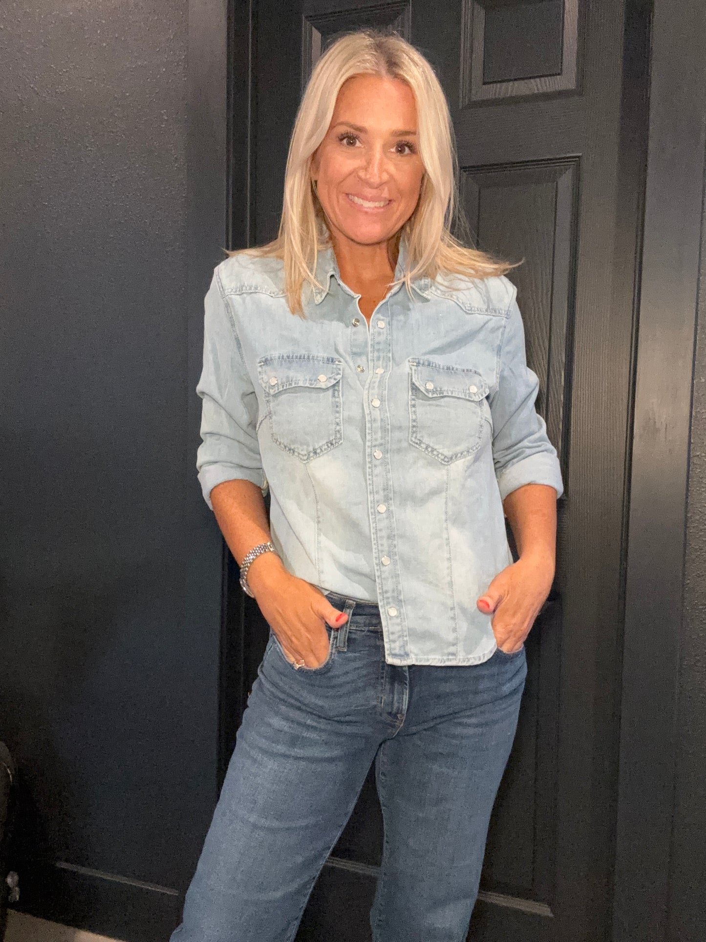 Dolly Denim Top-FINAL SALE