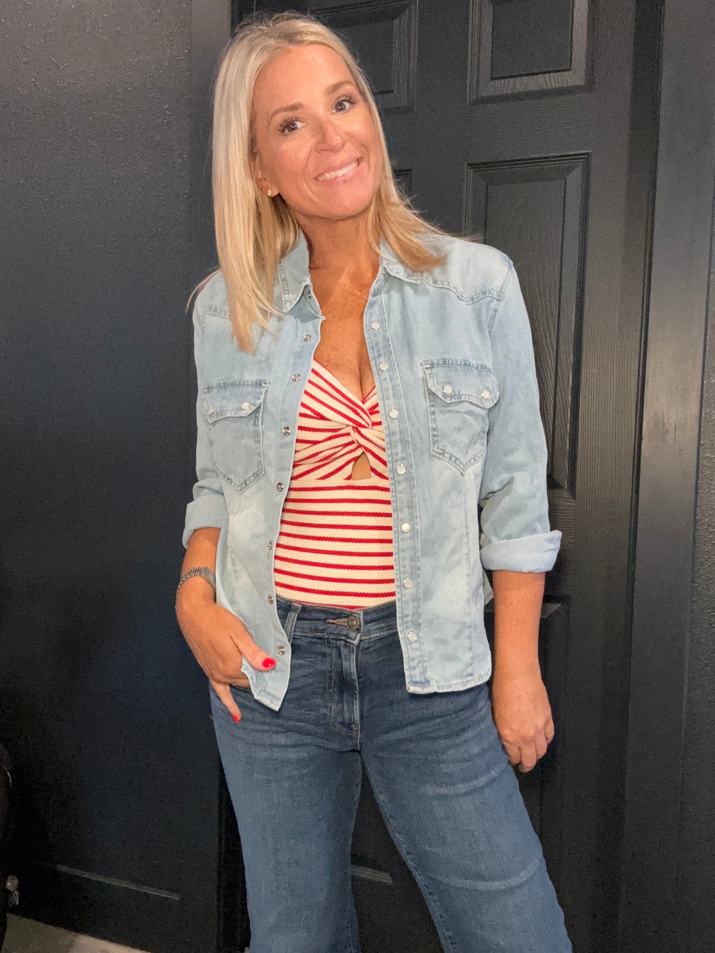 Dolly Denim Top-FINAL SALE