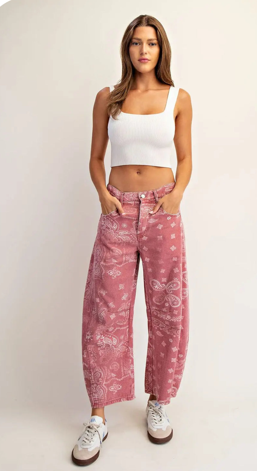 Dusty Rose Bandana Jeans