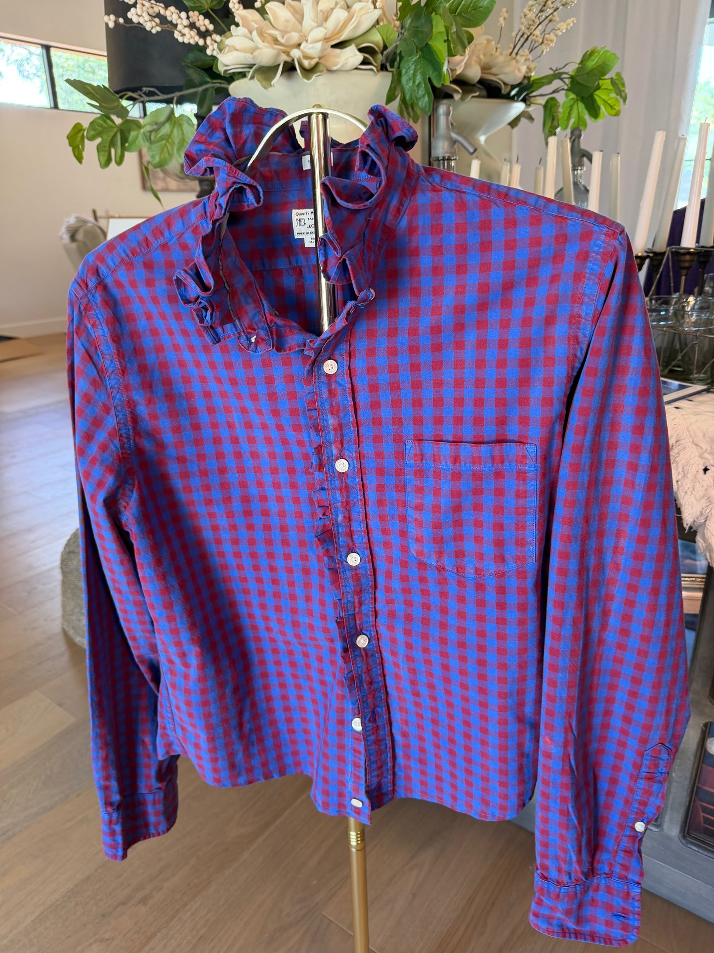 Gingham JCrew-M