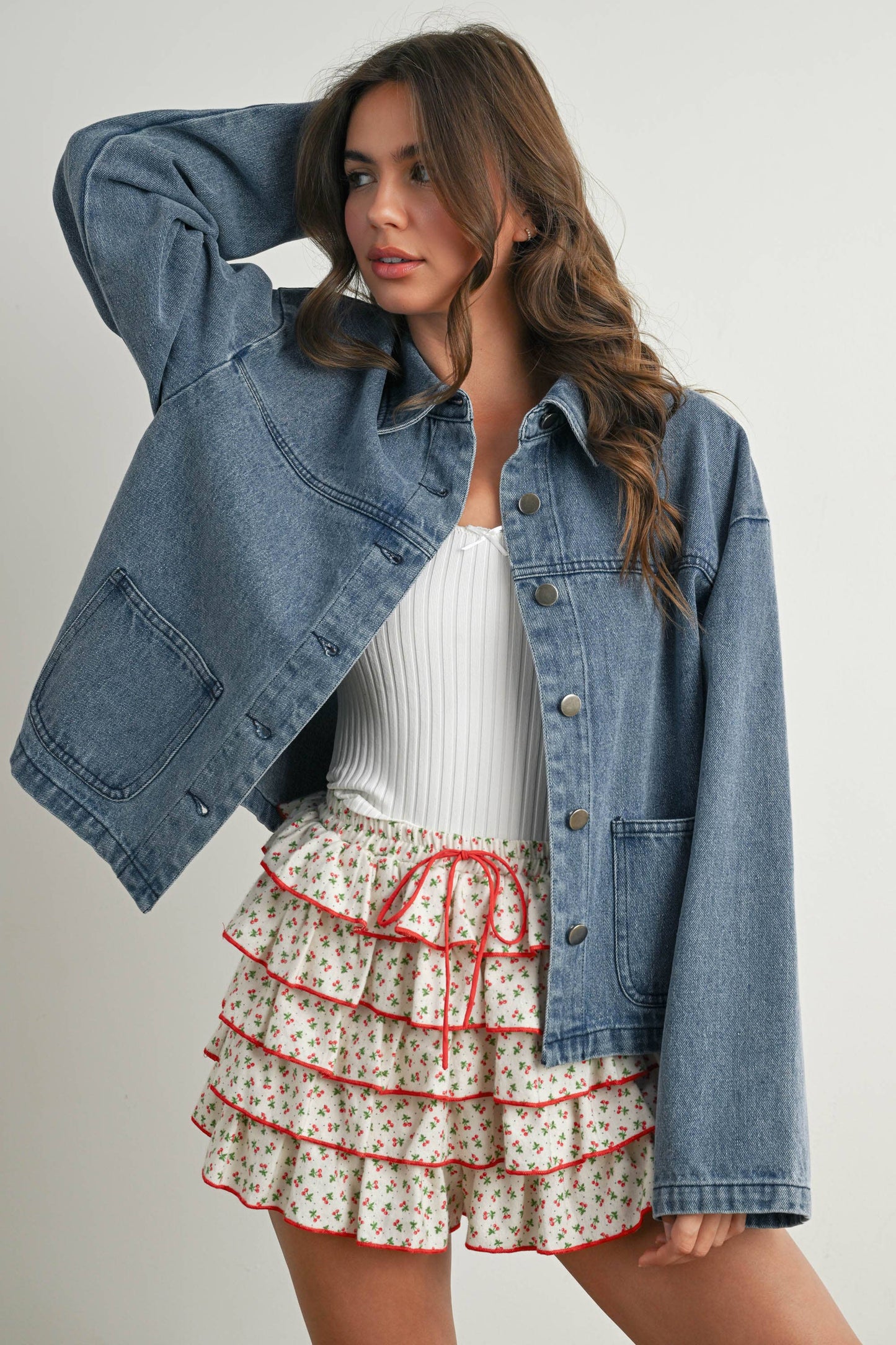 Cherry Ruffled Skort