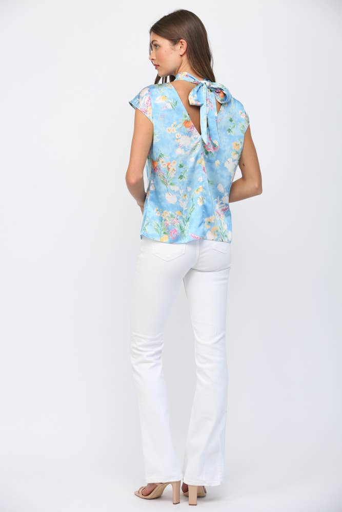 Floral High Neck Top