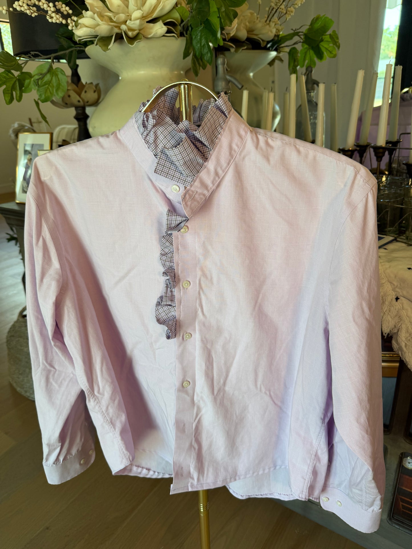Pink with Purple Ruffle-L