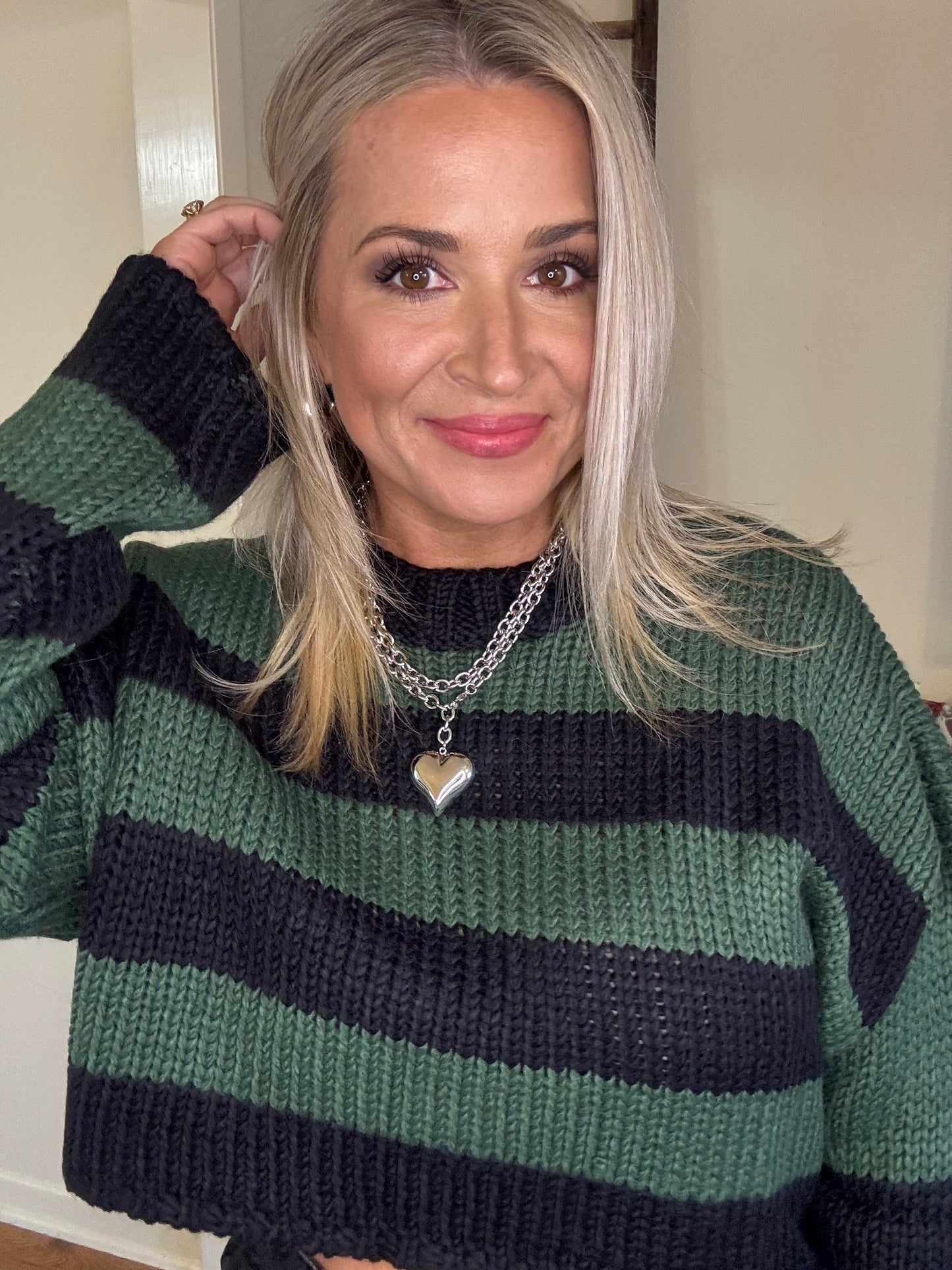 Olivia Cropped Striped Sweater-FINAL SALE