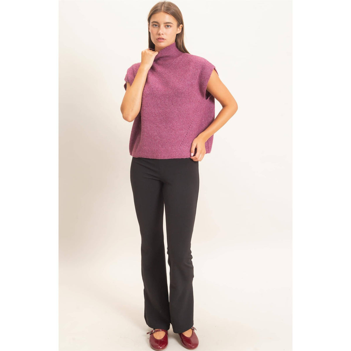 Heather High Neck Sweater