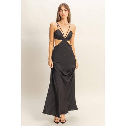 Cutout Back-Tie Maxi Dress-FINAL SALE