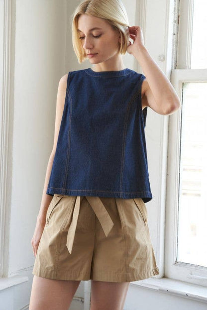 Luna Denim Top- FINAL SALE