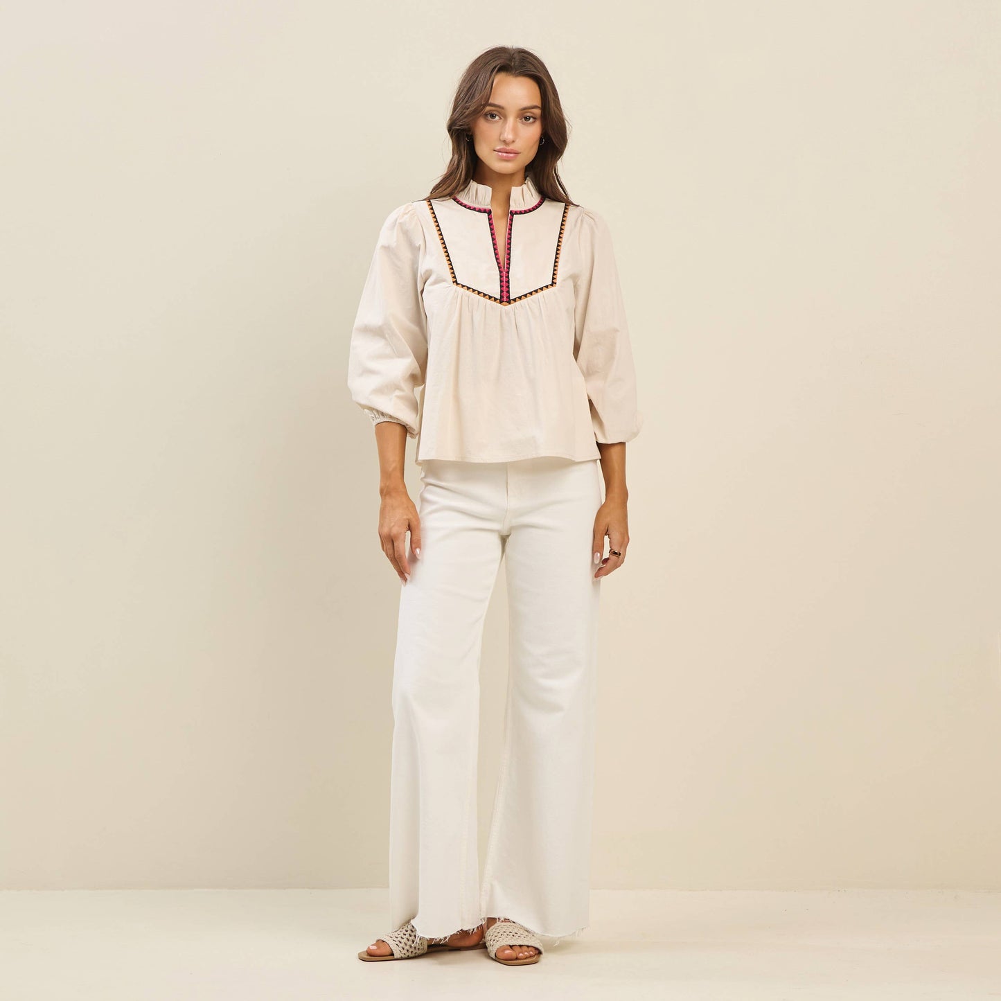 Faith Embroidered Blouse- FINAL SALE