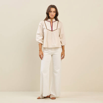 Faith Embroidered Blouse- FINAL SALE