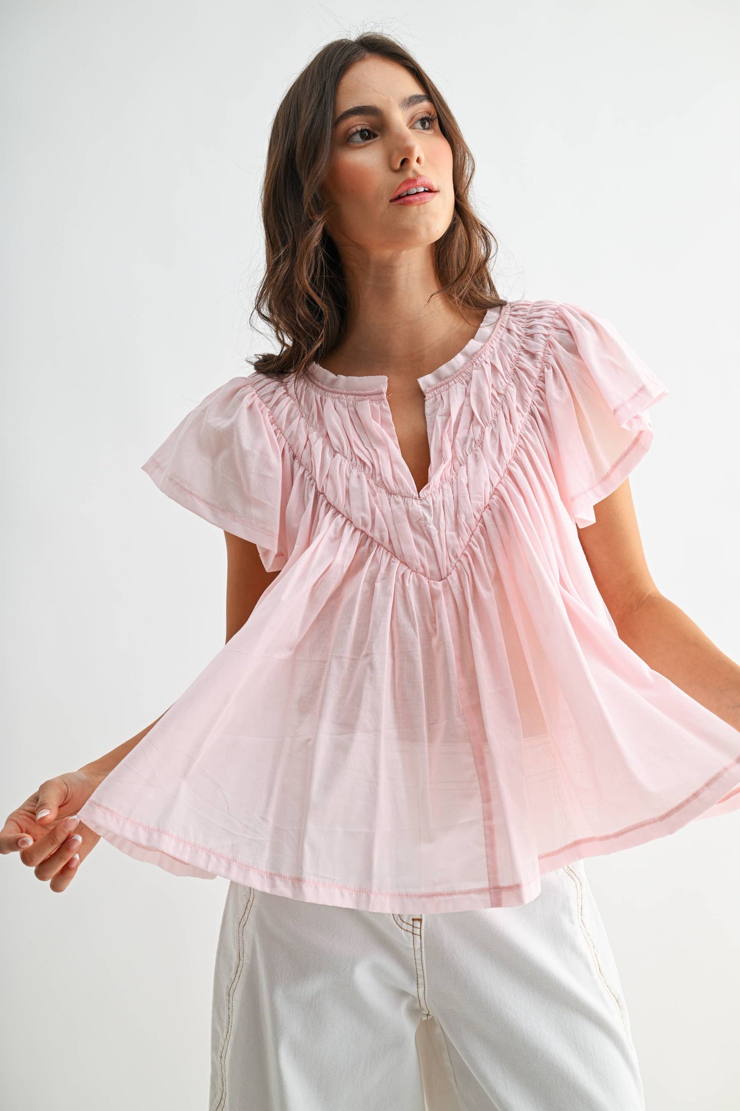 Peony Gathered Top- FINAL SALE