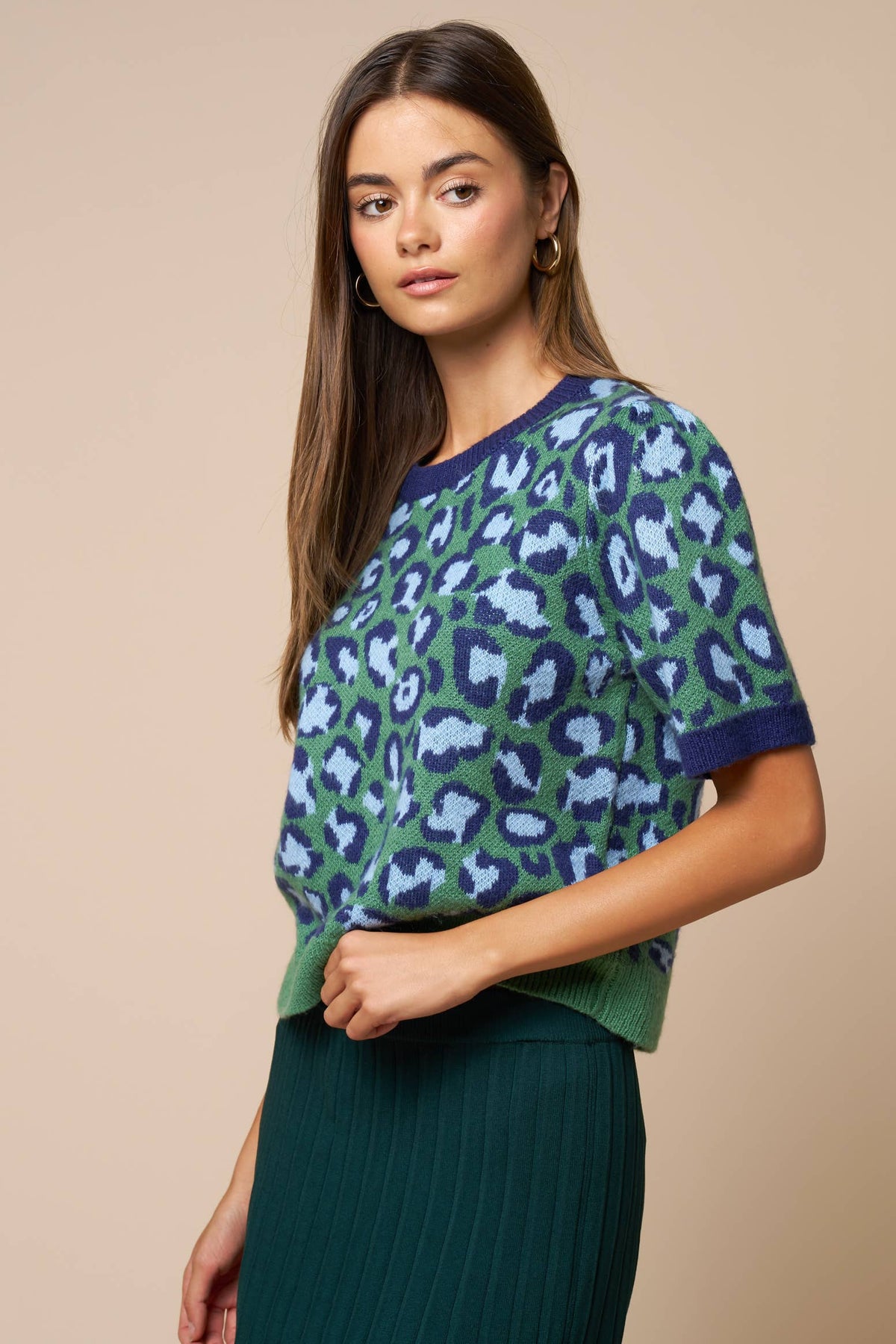 Leopard Knit Top