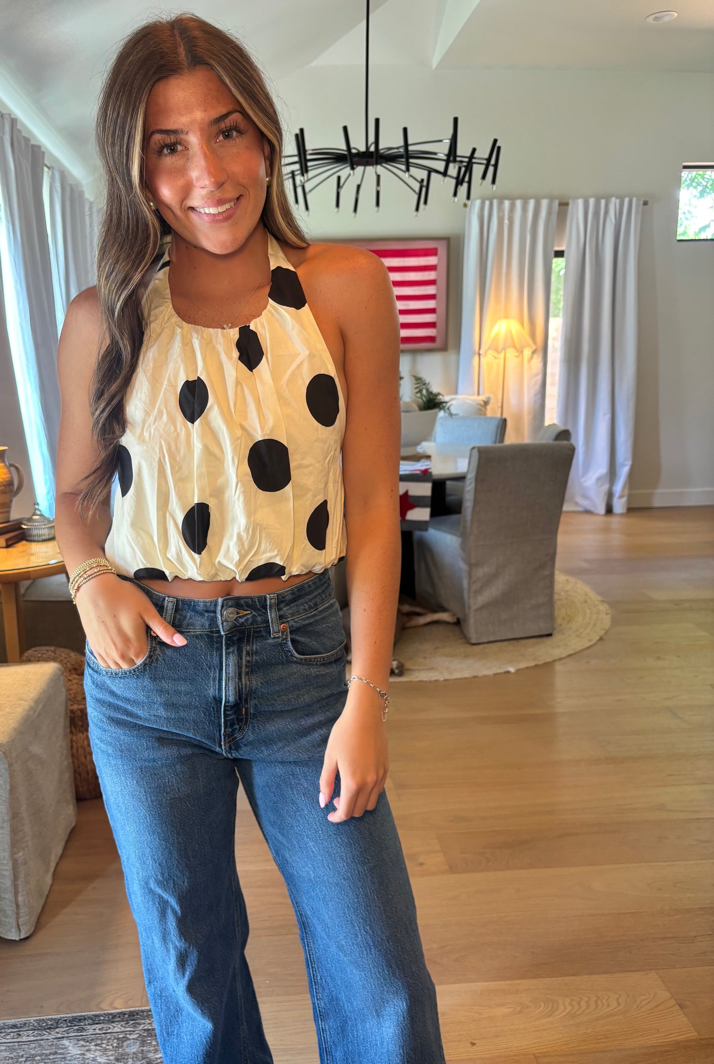 Monroe Polka Dot Halter Top