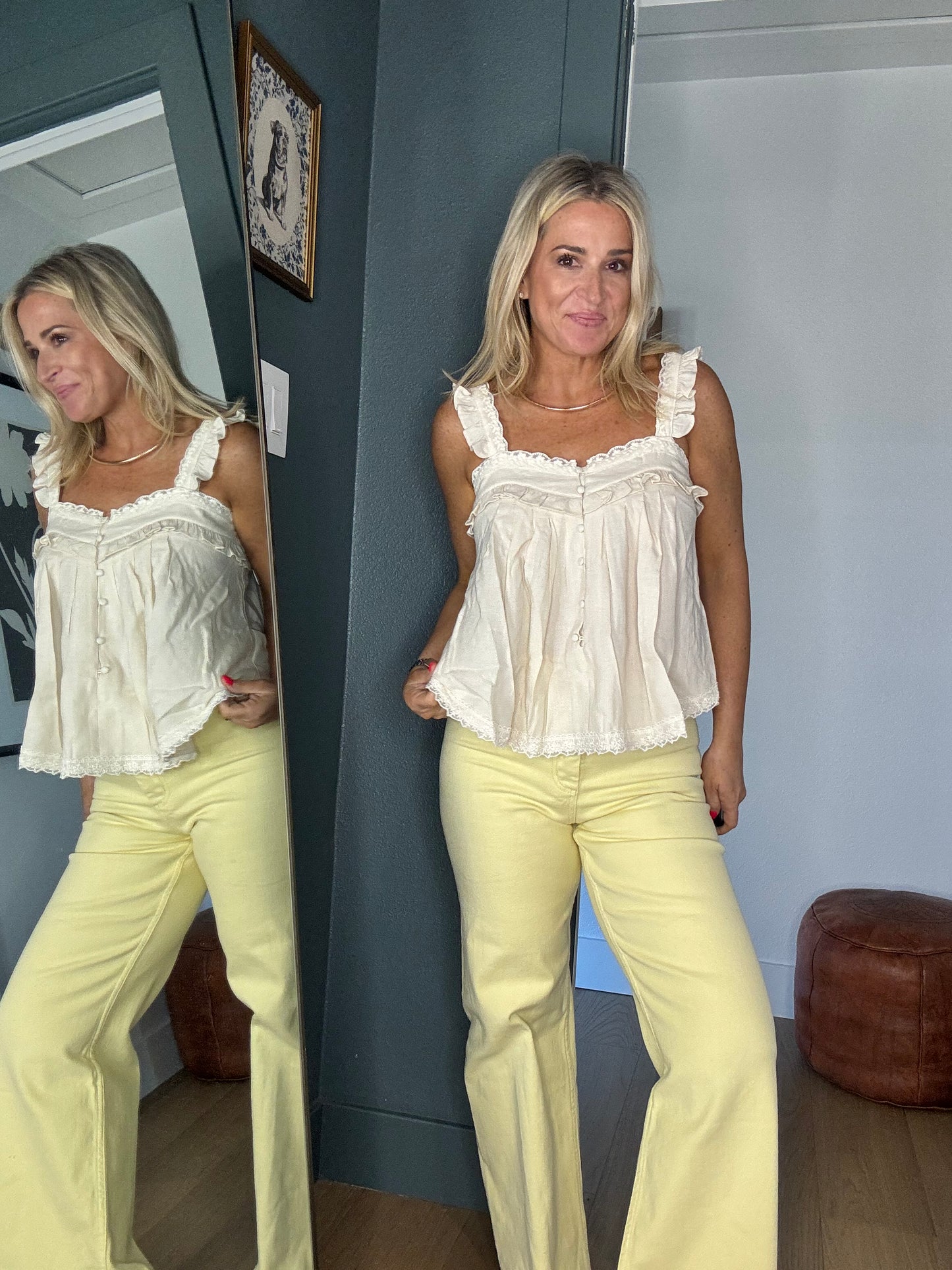 Preston Ruffle Trim Top