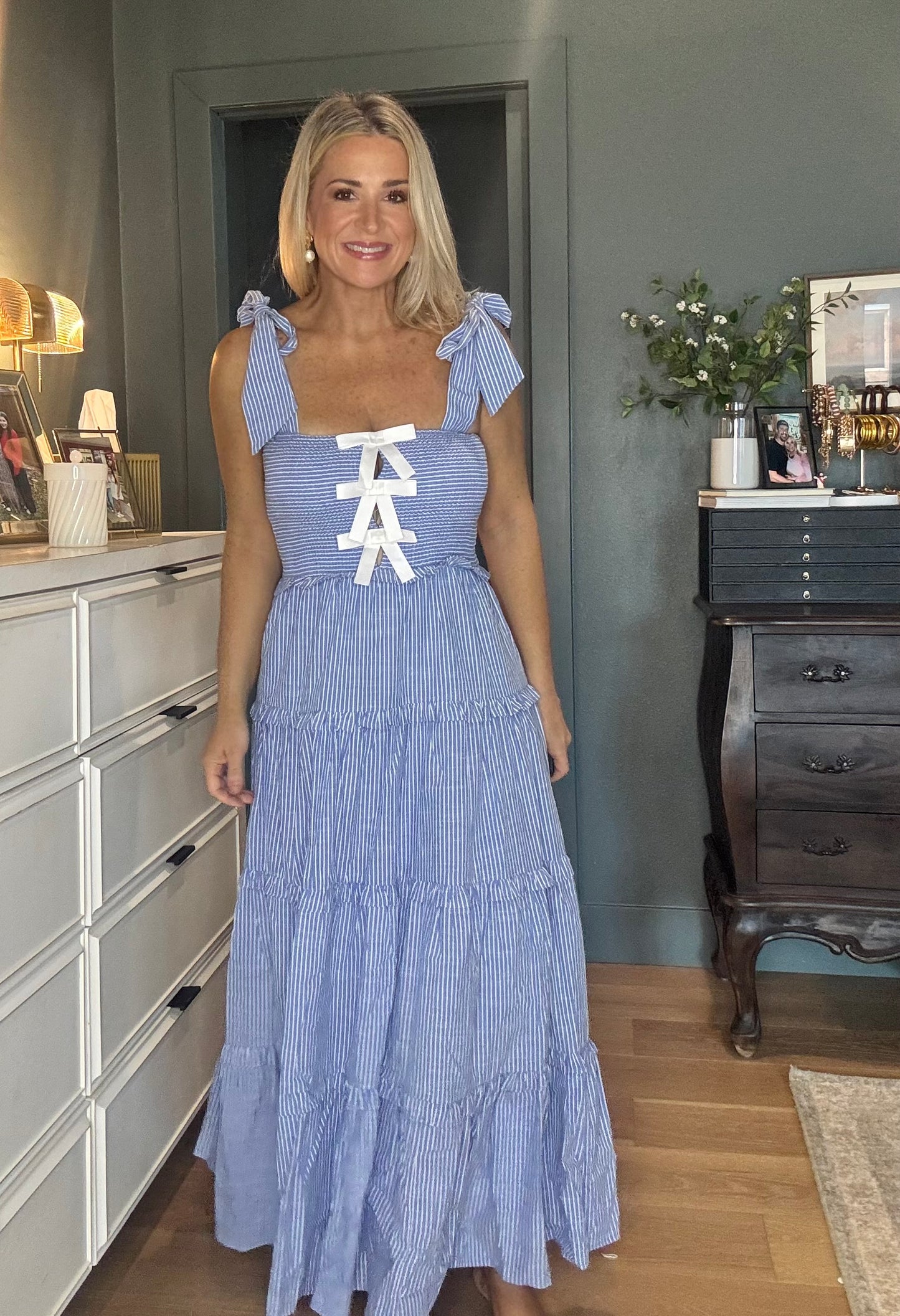 Milano Striped Midi Dress