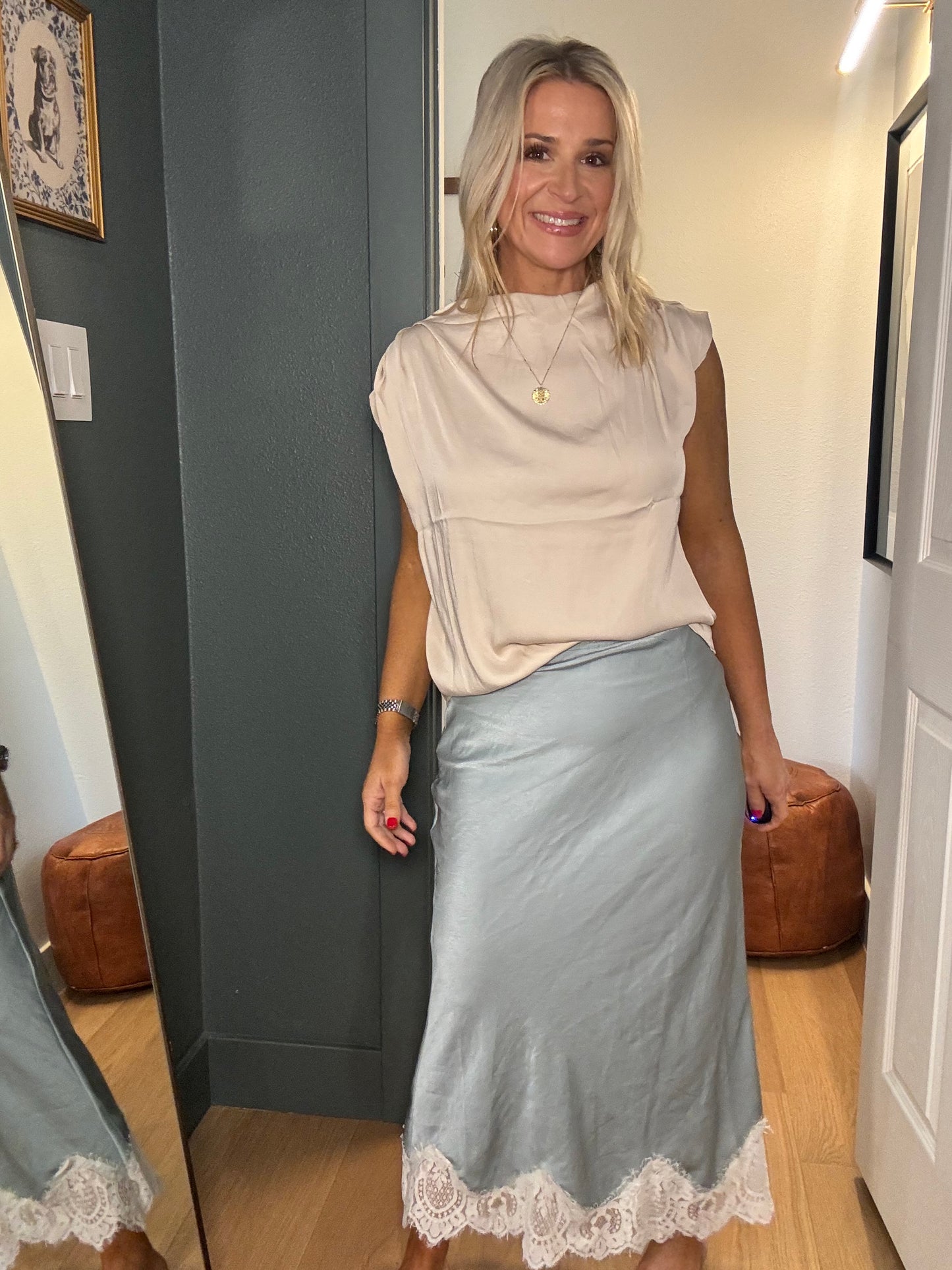 Seafoam & Silk Skirt- FINAL SALE