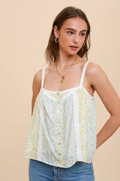 Lace Panel Tank- FINAL SALE