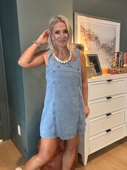 Two Stepping Denim Dress- FINAL SALE