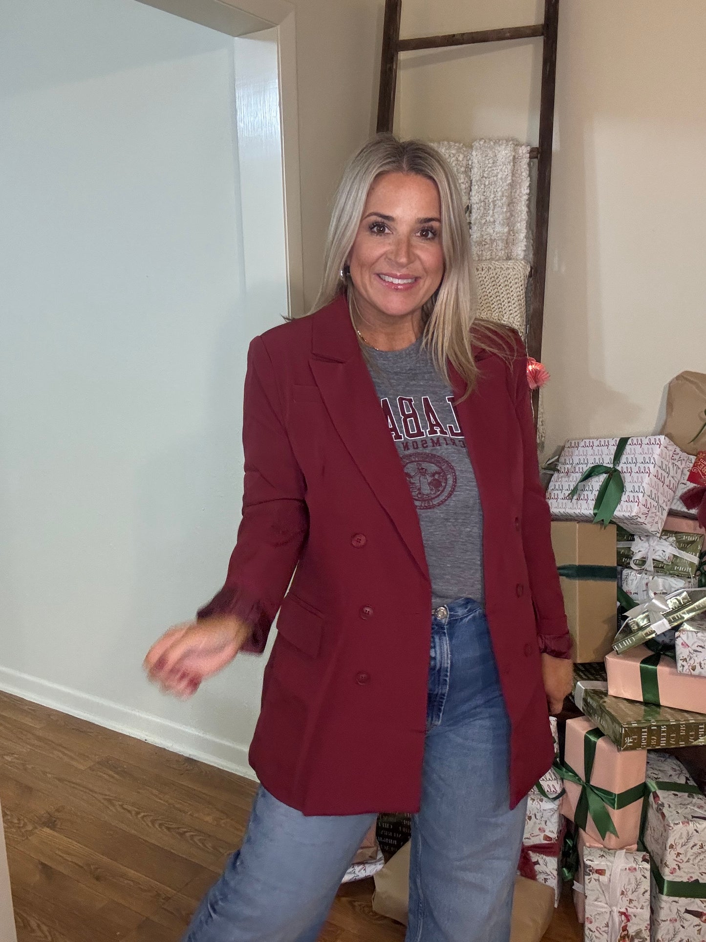 Cranberry Blazer- FINAL SALE
