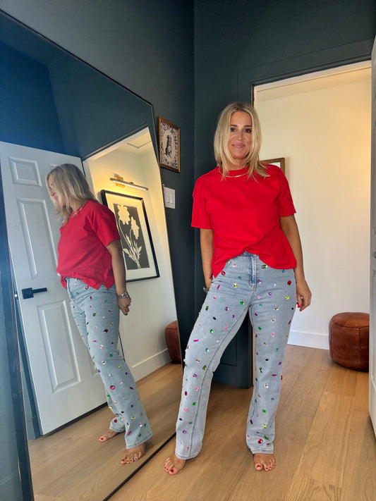Jewel Embellished Jeans