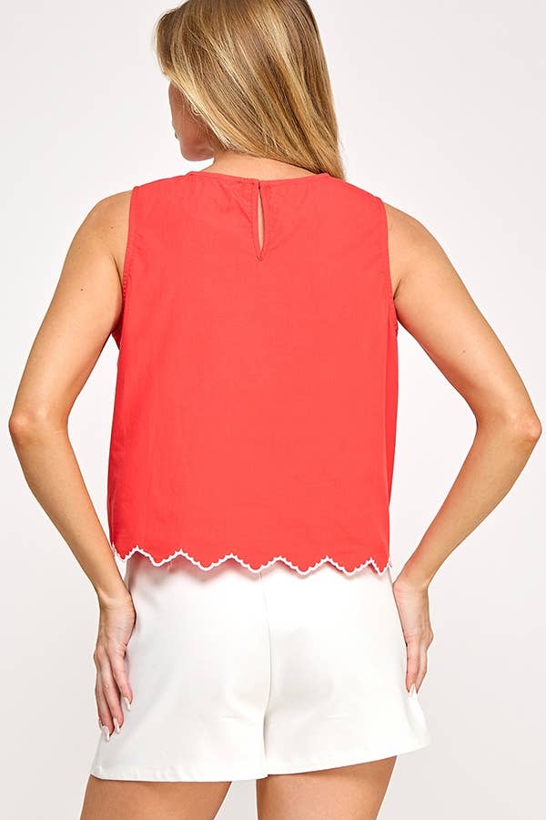 Coral and Floral Top- FINAL SALE