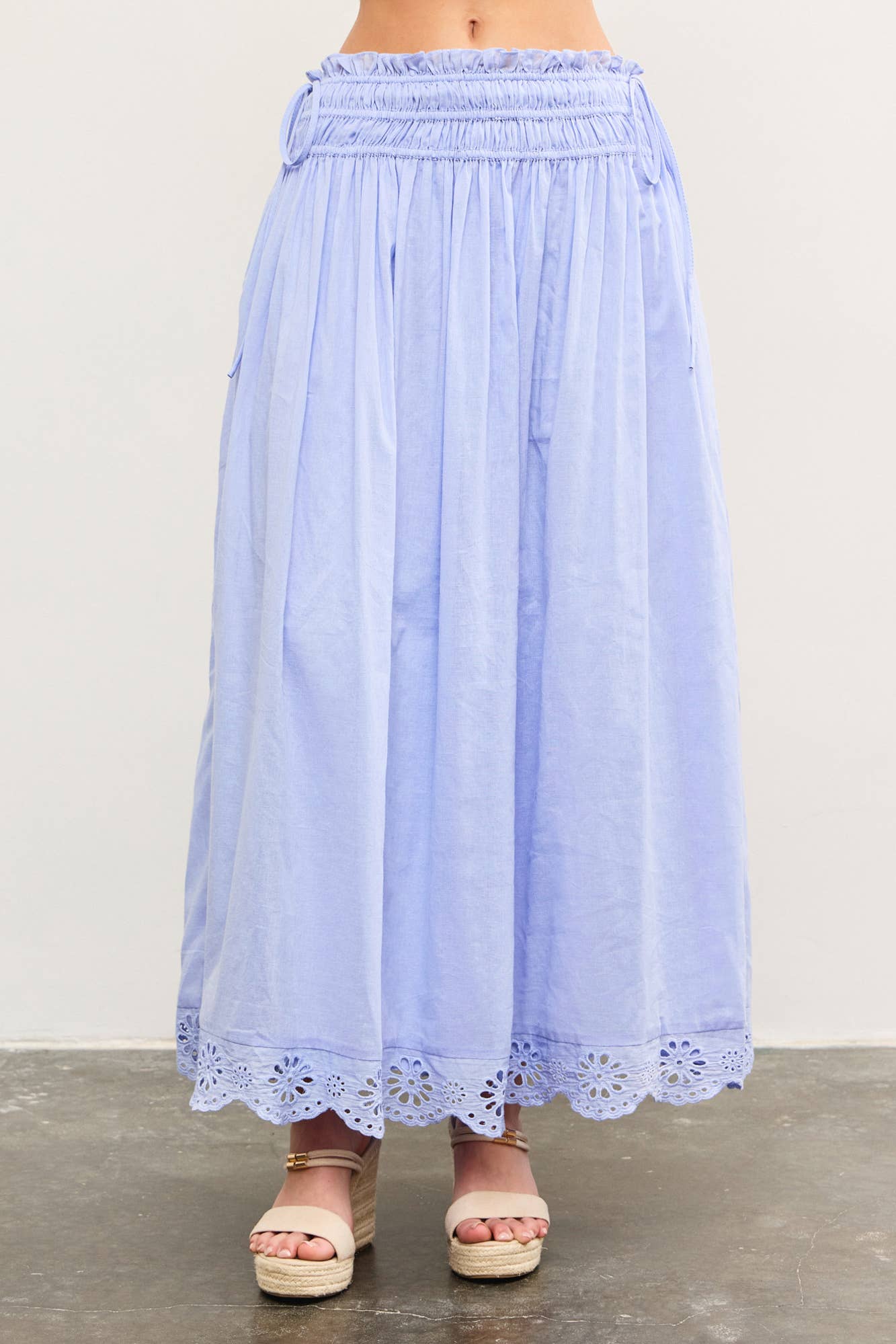 Eyelet Lace Midi Skirt- FINAL SALE