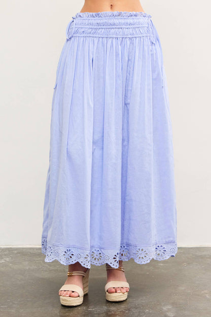 Eyelet Lace Midi Skirt- FINAL SALE
