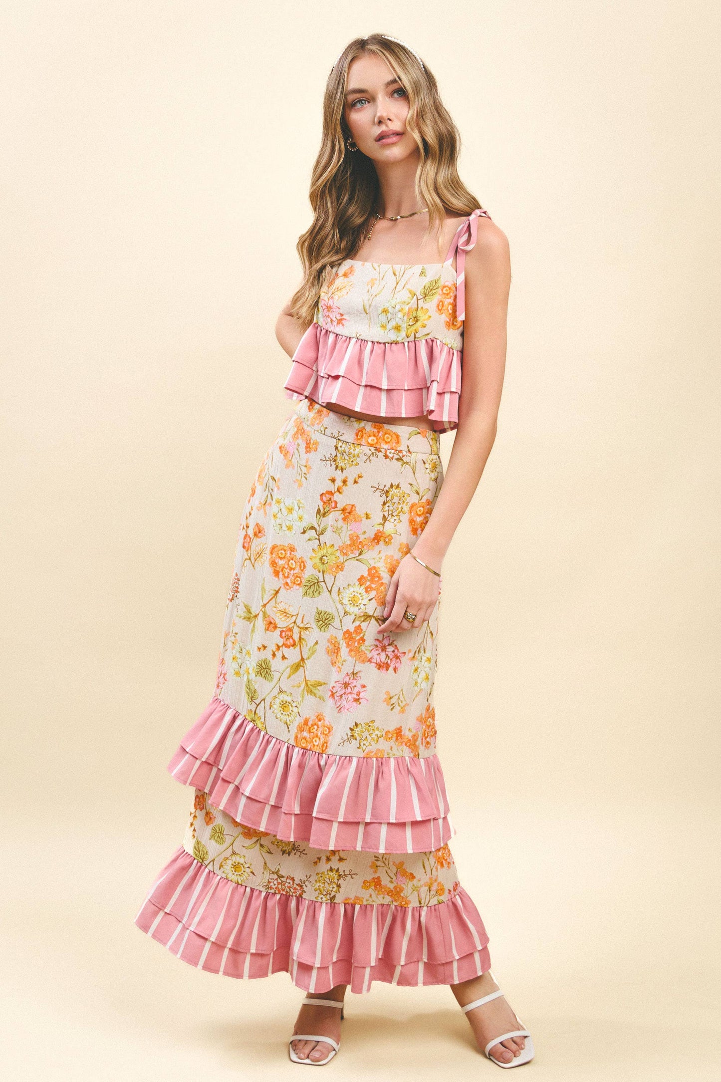Floral & Stripes Top- FINAL SALE