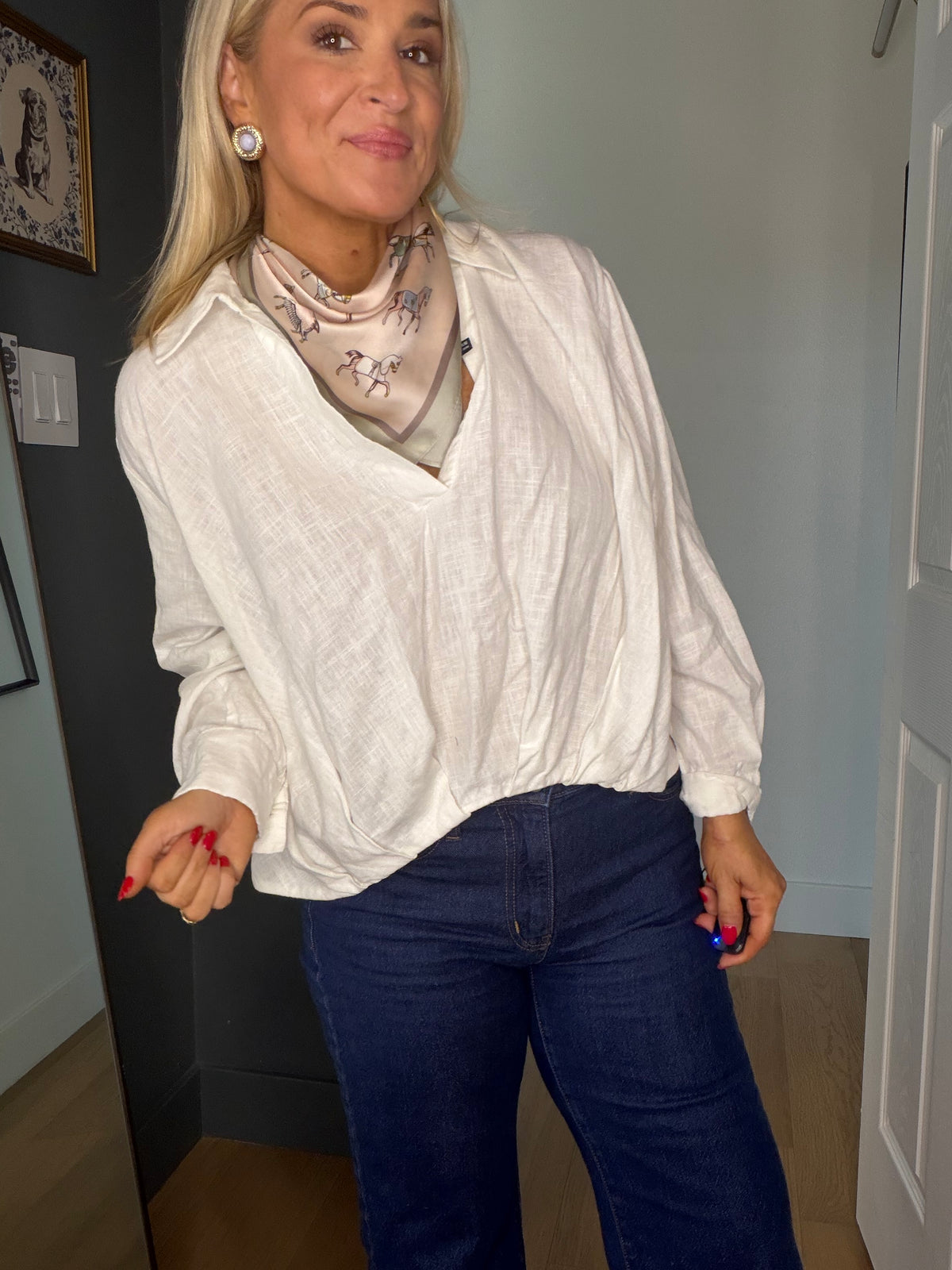 Equestrian Horse Print Satin Square Scarf