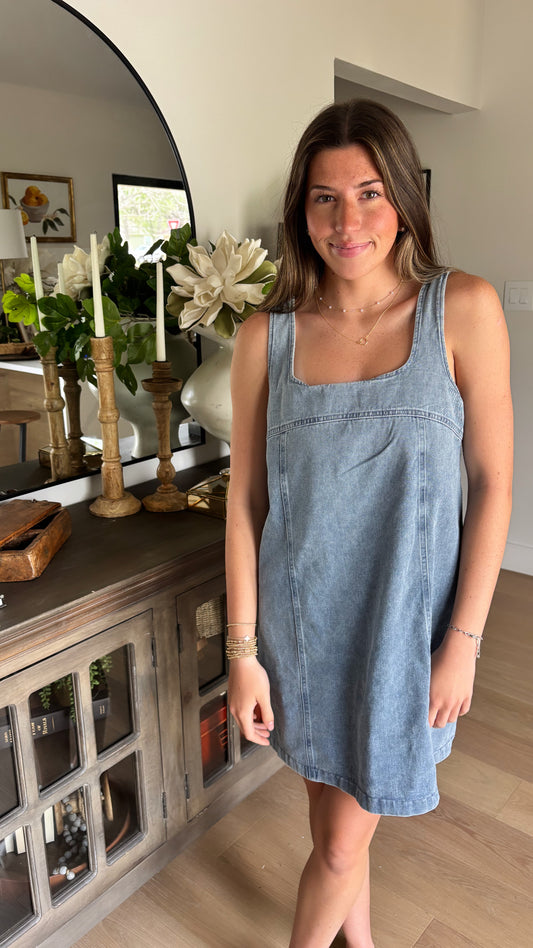 Two Stepping Denim Dress- FINAL SALE