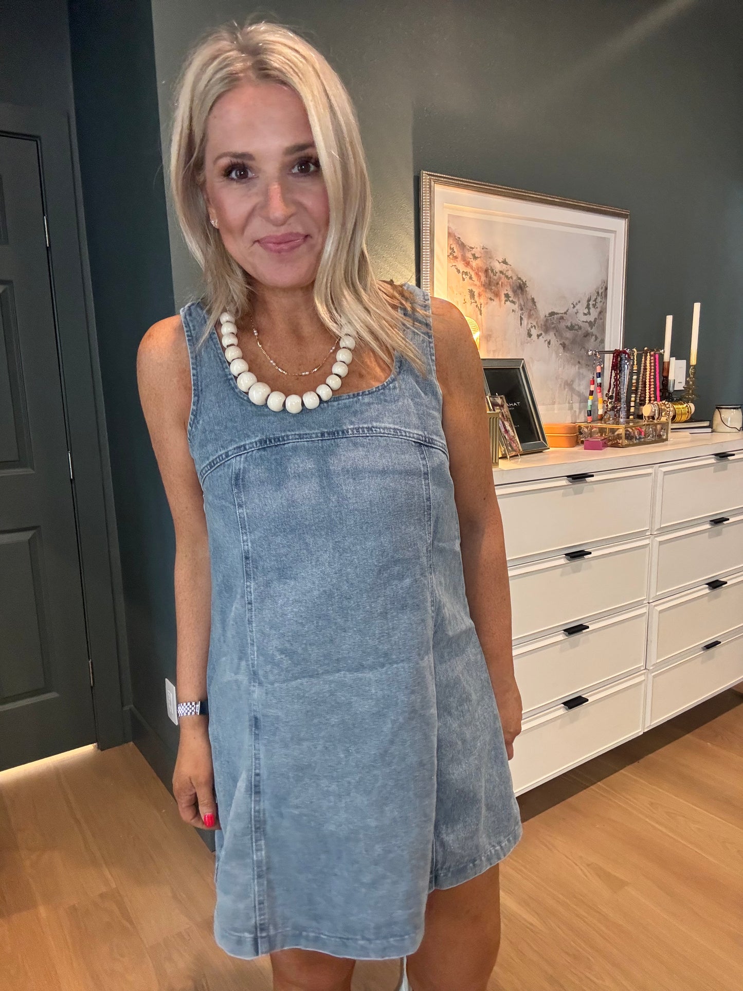 Two Stepping Denim Dress- FINAL SALE