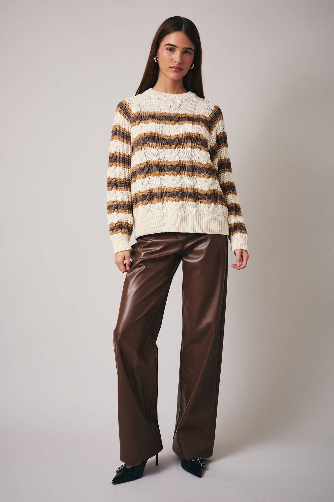 Cables & Stripes Sweater- FINAL SALE
