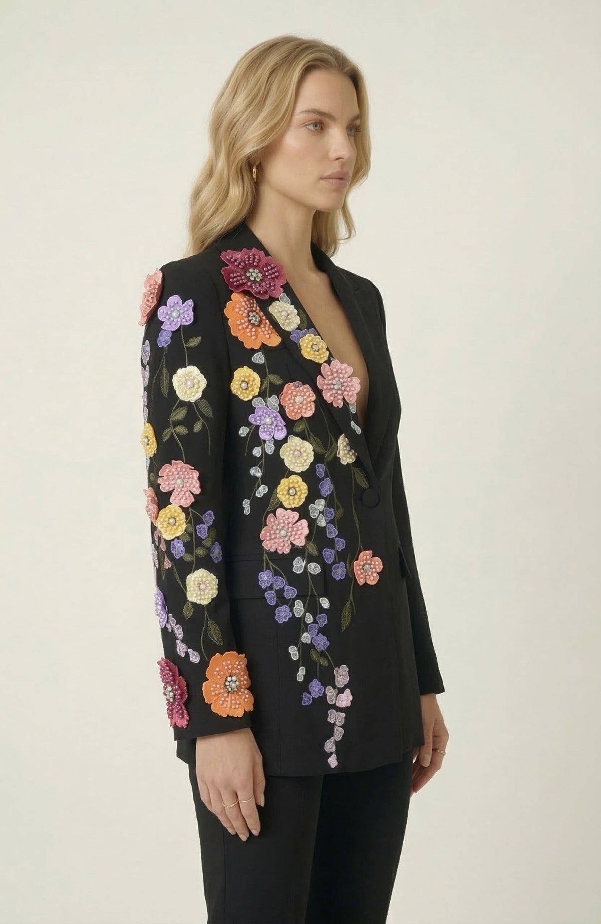 Tailored Floral Blazer