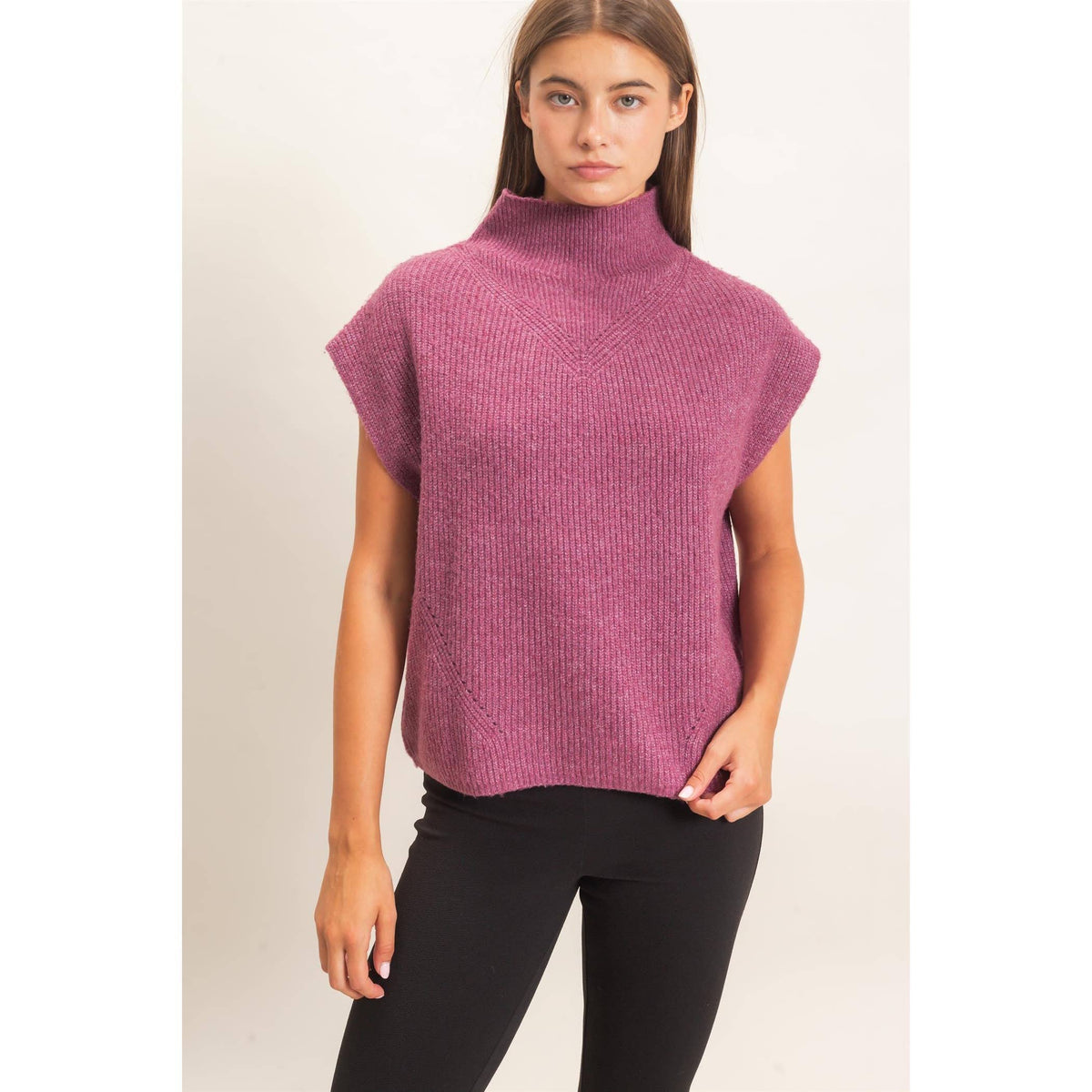 Heather High Neck Sweater