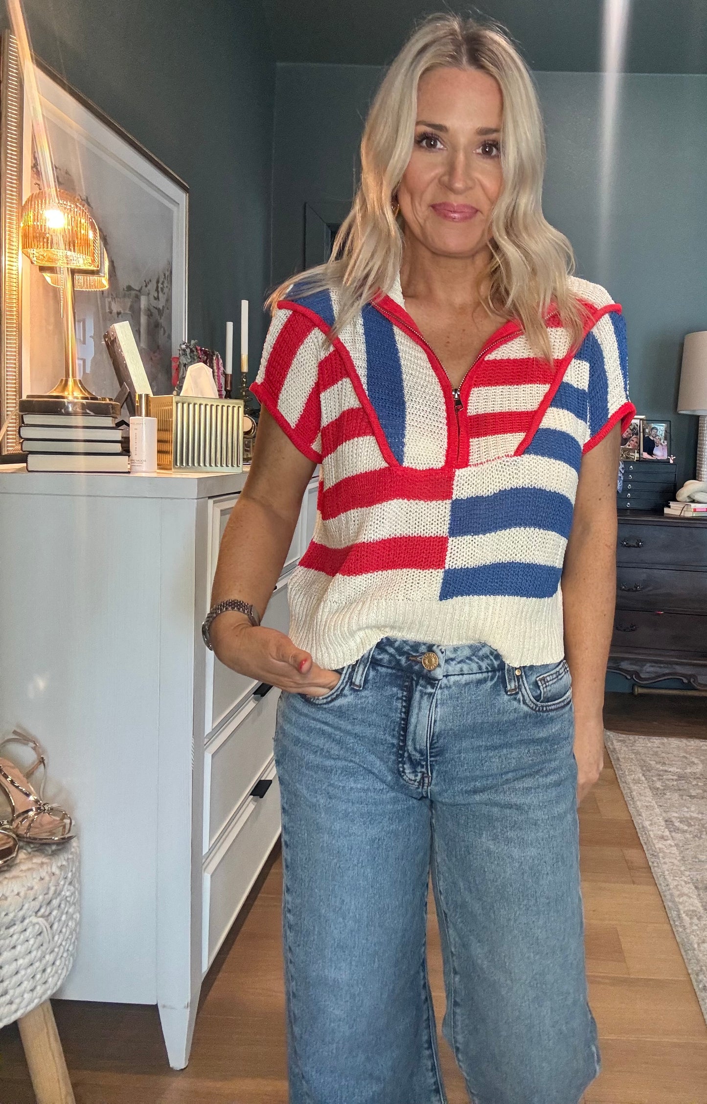 Americana Half Zip-FINAL SALE