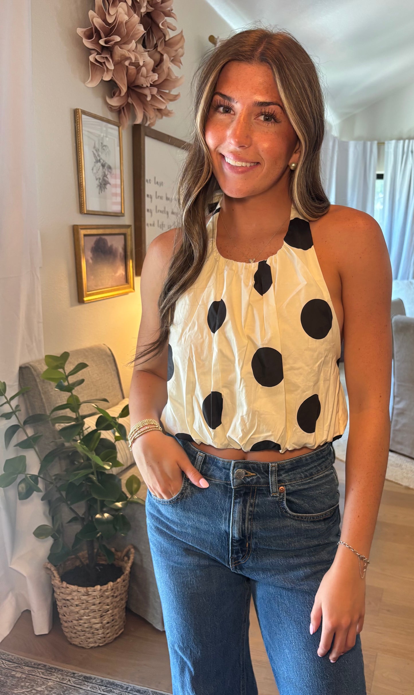Monroe Polka Dot Halter Top