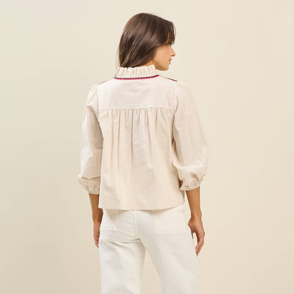 Faith Embroidered Blouse- FINAL SALE