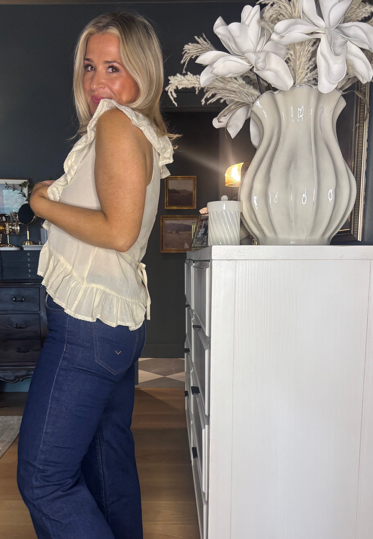 Cascading Ruffle Top