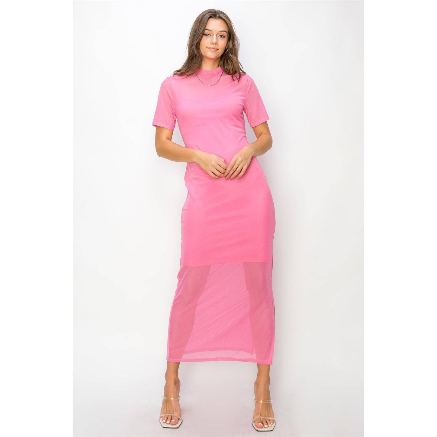Layered Mesh Maxi Dress