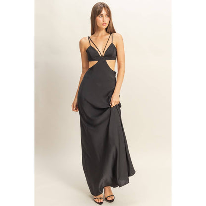 Cutout Back-Tie Maxi Dress-FINAL SALE